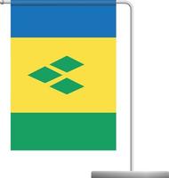 Saint Vincent and the Grenadines flag on pole icon vector