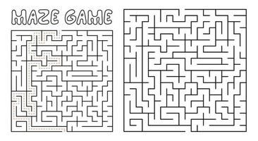 Maze game for kids. Complex Maze puzzle with solution vector