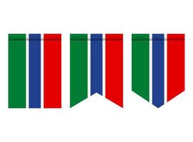Gambia bandera o banderín aislado sobre fondo blanco. icono de la bandera del banderín. vector