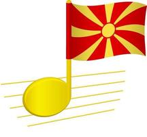 bandera de macedonia y nota musical vector