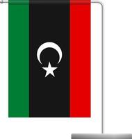 libya flag on pole icon vector