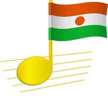 niger flag and musical note vector