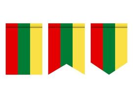 Lithuania flag or pennant isolated on white background. Pennant flag icon. vector