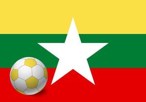 Burma flag and soccer ball vector