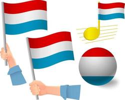 luxembourg flag icon set vector