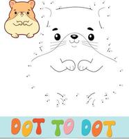 Dot to dot puzzle. Connect dots game. hamster vector illustration