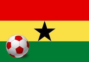 Ghana flag and soccer ball vector