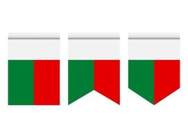 Madagascar flag or pennant isolated on white background. Pennant flag icon. vector