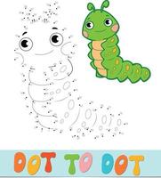 Dot to dot puzzle. Connect dots game. caterpillar vector illustration