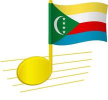 Comoros flag and musical note vector