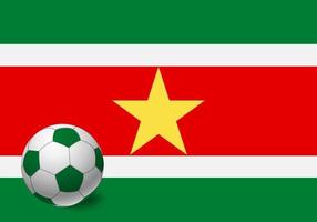 bandera de surinam y balón de fútbol vector