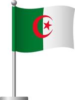 algeria flag on pole icon vector