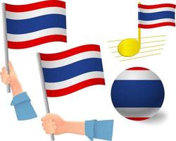 conjunto de iconos de bandera de tailandia vector