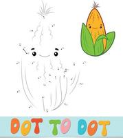 Dot to dot puzzle. Connect dots game. corn vector illustration