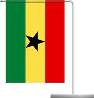 Ghana flag on pole icon vector