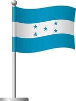 Honduras flag on pole icon vector