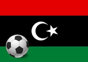 bandera de libia y balón de fútbol vector