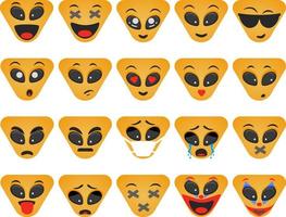 emoticons triangular set vector