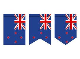 New Zealand flag or pennant isolated on white background. Pennant flag icon. vector