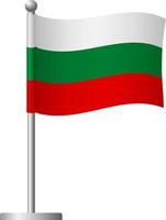 Bulgaria flag on pole icon vector