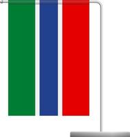 Gambia flag on pole icon vector
