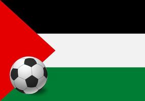 bandera palestina y balón de fútbol vector