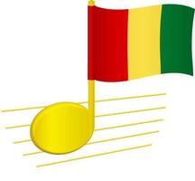 bandera de guinea y nota musical vector