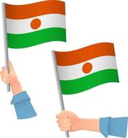 niger flag in hand icon vector