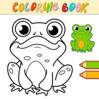 libro para colorear o página para niños. rana vector blanco y negro