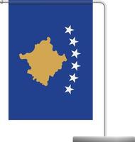 Kosovo flag on pole icon vector