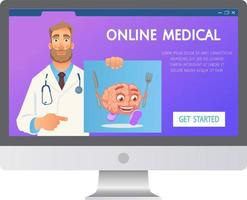 Online medicine concept vector