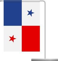 Panama flag on pole icon vector