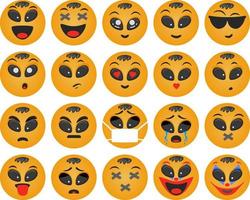 conjunto redondo de emoticonos chico vector