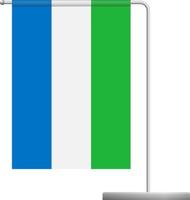 sierra leone flag on pole icon vector