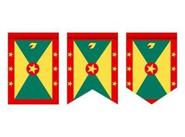 Grenada flag or pennant isolated on white background. Pennant flag icon. vector