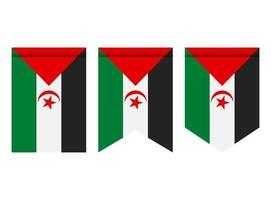 Sahrawi Arab Democratic Republic flag or pennant isolated on white background. Pennant flag icon. vector