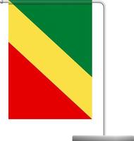 Congo flag on pole icon vector