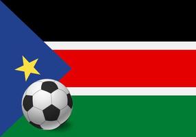 South Sudan flag and soccer ball vector