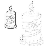 Dot to dot Christmas puzzle for children. Connect dots game vector