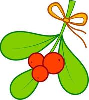 Christmas cartoons clip art. Viscum and berries clipart vector