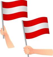 Austria flag in hand icon vector