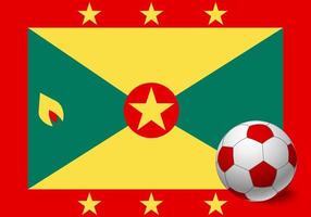 Grenada flag and soccer ball vector