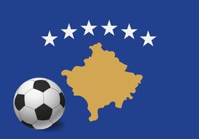 bandera de kosovo y balón de fútbol vector