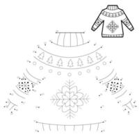 Dot to dot Christmas puzzle for children. Connect dots game vector