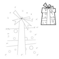 Dot to dot Christmas puzzle for children. Connect dots game vector