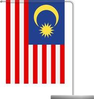 Malaysia flag on pole icon vector