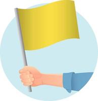 yellow flag in hand vector