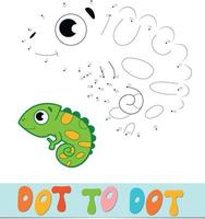 Dot to dot puzzle. Connect dots game. iguana vector illustration