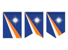 Marshall Islands flag or pennant isolated on white background. Pennant flag icon. vector