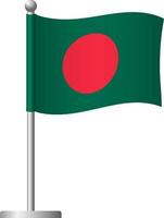 Bangladesh flag on pole icon vector